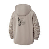 Statue of Liberty Quote Unisex Full-Zip Printed Waterproof Hooded Windbreaker
