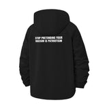 Bold Statement Unisex Full-Zip Printed Waterproof Hooded Windbreaker
