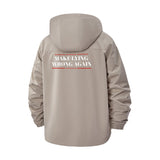 Satirical Phrase Unisex Full-Zip Printed Waterproof Hooded Windbreaker