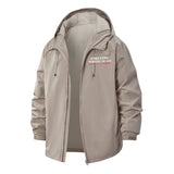 Satirical Phrase Unisex Full-Zip Printed Waterproof Hooded Windbreaker