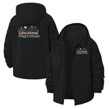Floral Educational Diagnostician Unisex Full-Zip Printed Waterproof Hooded Windbreaker