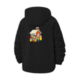 Playful Schoolhouse Unisex Full-Zip Printed Waterproof Hooded Windbreaker