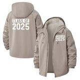Class of 2025 Unisex Full-Zip Printed Waterproof Hooded Windbreaker