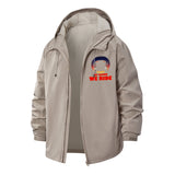 At Dawn We Ride Unisex Full-Zip Printed Waterproof Hooded Windbreaker
