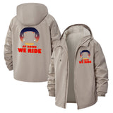 At Dawn We Ride Unisex Full-Zip Printed Waterproof Hooded Windbreaker