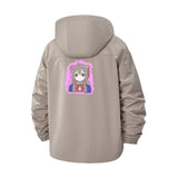 Cute Anime Girl Unisex Full-Zip Printed Waterproof Hooded Windbreaker