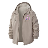 Cute Anime Girl Unisex Full-Zip Printed Waterproof Hooded Windbreaker