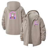 Cute Anime Girl Unisex Full-Zip Printed Waterproof Hooded Windbreaker