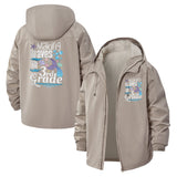 Making Waves 3rd Grade Unisex Full-Zip Printed Waterproof Hooded Windbreaker