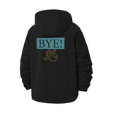 Bye Wave Graphic Unisex Full-Zip Printed Waterproof Hooded Windbreaker