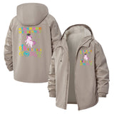Unicorn School Milestone Unisex Full-Zip Printed Waterproof Hooded Windbreaker