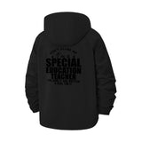 Special Education Teacher Unisex Full-Zip Printed Waterproof Hooded Windbreaker