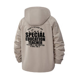 Special Education Teacher Unisex Full-Zip Printed Waterproof Hooded Windbreaker