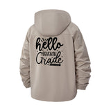 Hello Seventh Grade Unisex Full-Zip Printed Waterproof Hooded Windbreaker