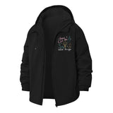 Inspirational Doodle Unisex Full-Zip Printed Waterproof Hooded Windbreaker
