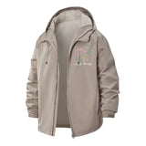 Inspirational Doodle Unisex Full-Zip Printed Waterproof Hooded Windbreaker