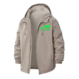 Retro Gaming Motif Unisex Full-Zip Printed Waterproof Hooded Windbreaker