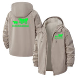 Retro Gaming Motif Unisex Full-Zip Printed Waterproof Hooded Windbreaker