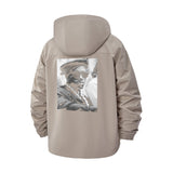 Vintage Portrait Unisex Full-Zip Printed Waterproof Hooded Windbreaker