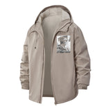 Vintage Portrait Unisex Full-Zip Printed Waterproof Hooded Windbreaker