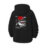 Japanese Mountain Car Unisex Full-Zip Printed Waterproof Hooded Windbreaker