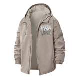 Graffiti Wall Art Unisex Full-Zip Printed Waterproof Hooded Windbreaker