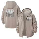 Graffiti Wall Art Unisex Full-Zip Printed Waterproof Hooded Windbreaker