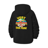 Funny Chef Motif Unisex Full-Zip Printed Waterproof Hooded Windbreaker