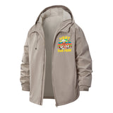 Funny Chef Motif Unisex Full-Zip Printed Waterproof Hooded Windbreaker