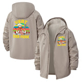 Funny Chef Motif Unisex Full-Zip Printed Waterproof Hooded Windbreaker
