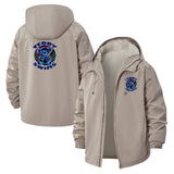 Trippy Teddy Bear Unisex Full-Zip Printed Waterproof Hooded Windbreaker