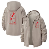 Climbing to Heaven Unisex Full-Zip Printed Waterproof Hooded Windbreaker