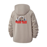 Wagon Train Motif Unisex Full-Zip Printed Waterproof Hooded Windbreaker