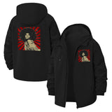 Retro Sunburst Portrait Unisex Full-Zip Printed Waterproof Hooded Windbreaker