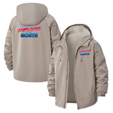 Employee of the Month Unisex Full-Zip Printed Waterproof Hooded Windbreaker