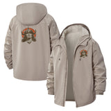 Fierce Animal Skull Unisex Full-Zip Printed Waterproof Hooded Windbreaker