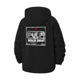 Retro Disco Graphic Unisex Full-Zip Printed Waterproof Hooded Windbreaker