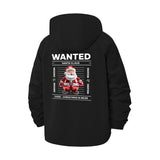 Wanted Santa Claus Unisex Full-Zip Printed Waterproof Hooded Windbreaker
