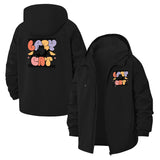 Lazy Cat Unisex Full-Zip Printed Waterproof Hooded Windbreaker