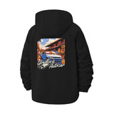City Racing Unisex Full-Zip Printed Waterproof Hooded Windbreaker