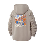 City Racing Unisex Full-Zip Printed Waterproof Hooded Windbreaker