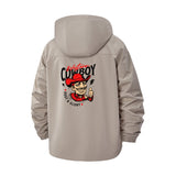 Western Cowboy Cartoon Unisex Full-Zip Printed Waterproof Hooded Windbreaker