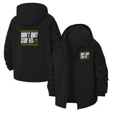 Motivational Fitness Quote Unisex Full-Zip Printed Waterproof Hooded Windbreaker