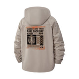 Skeleton Motivation Unisex Full-Zip Printed Waterproof Hooded Windbreaker