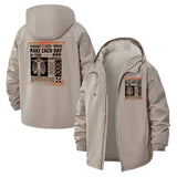 Skeleton Motivation Unisex Full-Zip Printed Waterproof Hooded Windbreaker