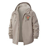 Santa Holiday Cheer Unisex Full-Zip Printed Waterproof Hooded Windbreaker