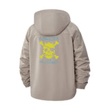Pixel Skull Hack The Planet Unisex Full-Zip Printed Waterproof Hooded Windbreaker