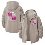 Graphic Persona Unisex Full-Zip Printed Waterproof Hooded Windbreaker