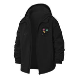 Floral Whimsy Unisex Full-Zip Printed Waterproof Hooded Windbreaker