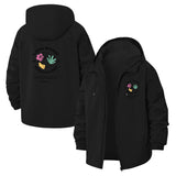 Floral Whimsy Unisex Full-Zip Printed Waterproof Hooded Windbreaker